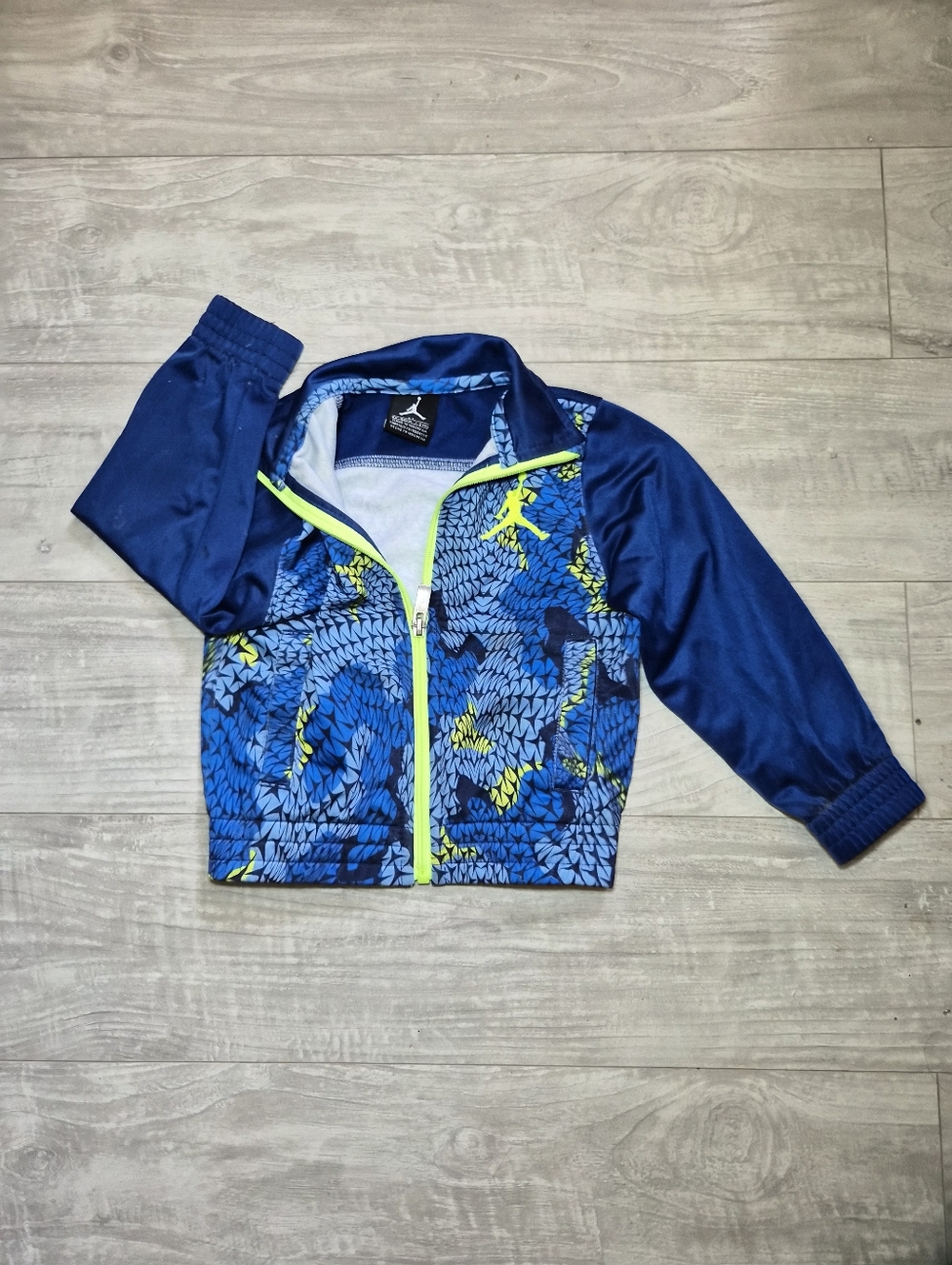 Jordan Kids' Blue Printed Zip Swim Jacket